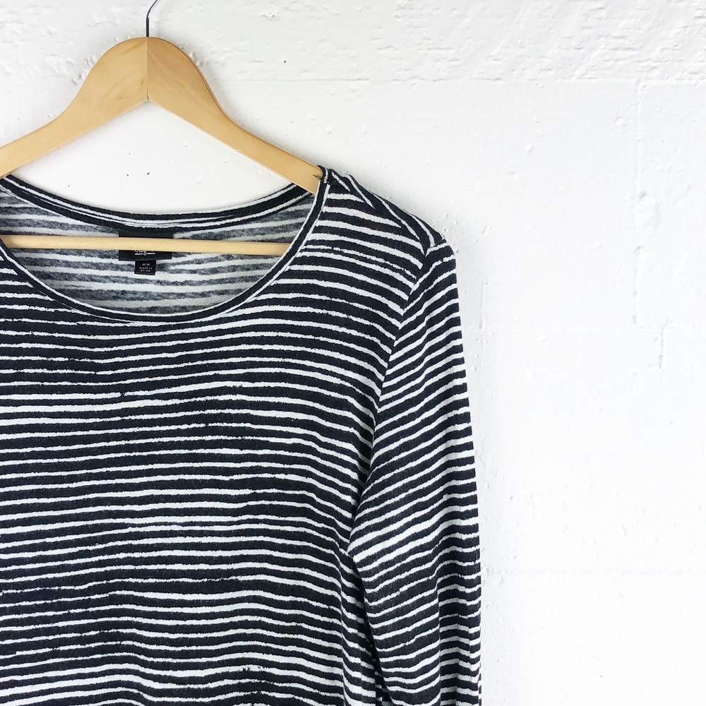 Striped Longsleeve, High Split Hem - image 1